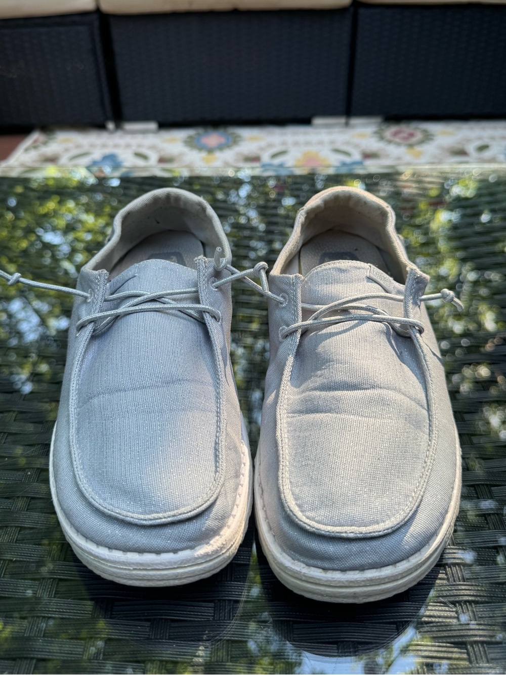 Hey Dude Gray canvas shoes